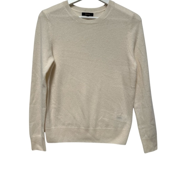 Quince Mongolian cream Cashmere sweater crewneck long sleeve S - Picture 1 of 5